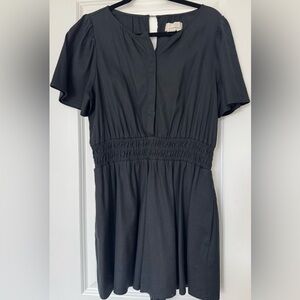 Anthropologie Charcoal Puff Sleeve Jumpsuit